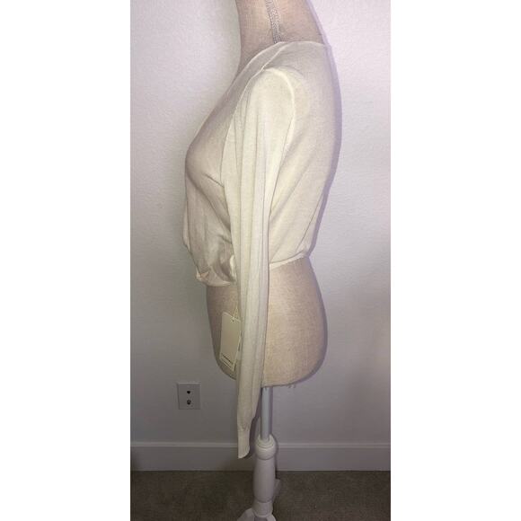 Commense Ivory Semi Sheer Pullover Ballet Wrap Style Top - S - Picture 2 of 3